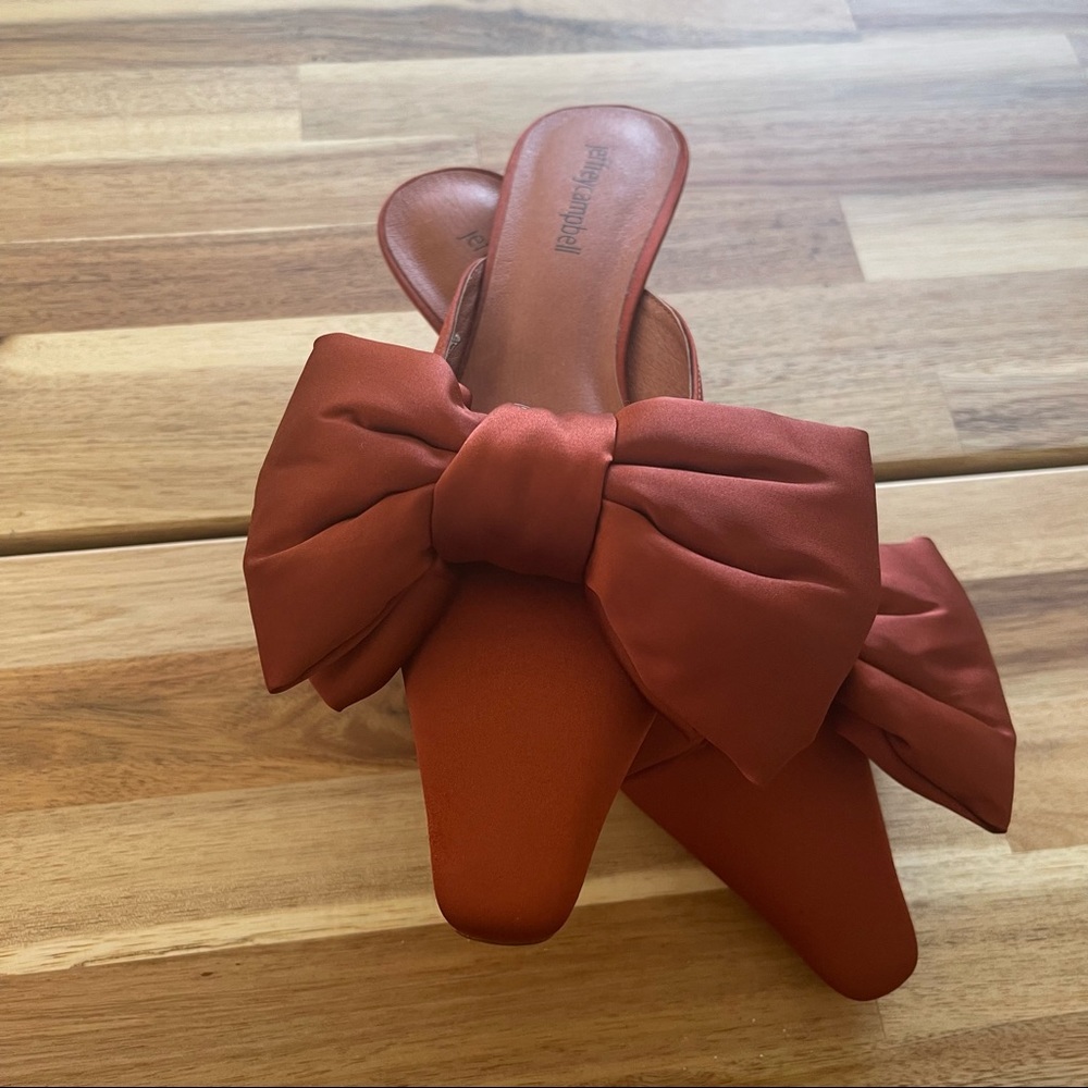 Jeffrey Campbell Rust Mules with Bow